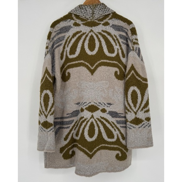 Free People Size Small Winter's Day Patterned Cardigan Sweater Forest Combo - Picture 7 of 7